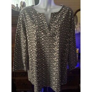 Kim Rogers Size XL Women’s Cotton Blouse 44” Bust 26” Length